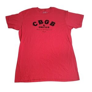 CBGB OMFUG Home of Underground Rock Red Graphic T-Shirt Mens Large NYC Punk Tee